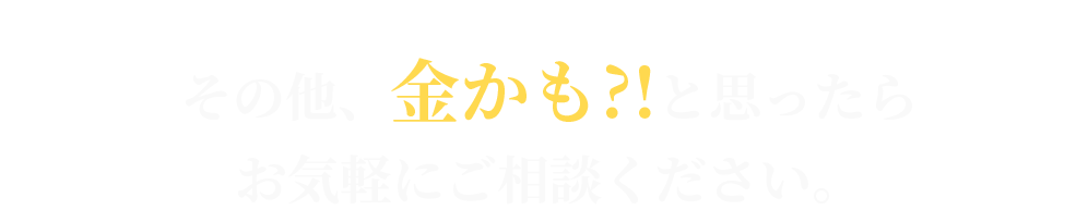 その他、金かも?!と思ったらお気軽にご相談ください。